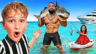 تحدي صيد السمك: أقصر امرأة في العالم ضد أطول لاعب كمال أجسام!