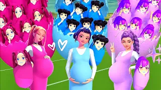 K-POP DEMON HUNTERS GIVE BIRTH TO 1,000 HUNTRIX BABIES COMPILATION 💜💙💖 SAKURA School Simulator 
