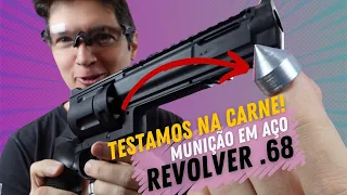 Revolver de Defesa .68 Testado na Costela e Carne de Porco