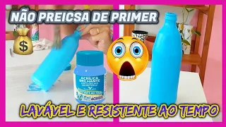 COMO USAR TINTA ACRÍLICA SEM O PRIMER EM VIDRO, PLÁSTICO, LATA / TINTA LAVÁVEL😱💡🎨