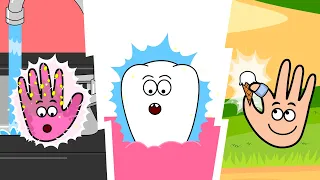 Wash your hands -  Brush your teeth - Boo Boo Song -  Healthy Habits - Nursery Rhymes - Kids Songs