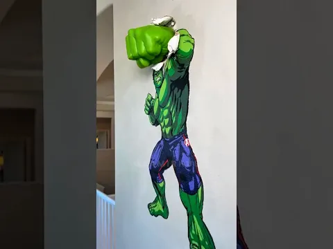 ""From Wall Damage to Hulk Power 💪🔥"#HulkArt #CreativeFix #WallArt #ViralShorts