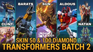 SKIN 50 & 100 DIAMOND - SUN CNY SKIN - TRANSFORMERS BATCH 2 | Mobile Legends #WhatsNEXT Ep.141