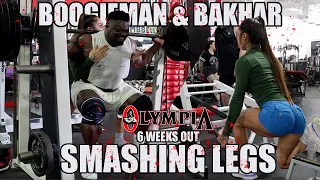 The BOOGIEMAN & BAKHAR NABIEVA smashing legs | FULL WORKOUT | 6 weeks out from Mr Olympia