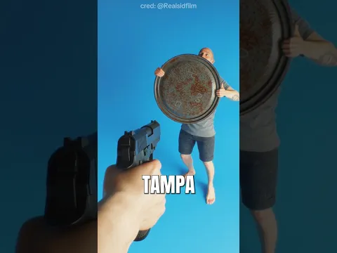 Uma tampa de bueiro pode parar uma bala? 🔫 #shorts
