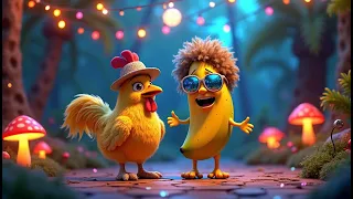 Banana Chicken Dance Song 🍌🐔 | Crazy Funny Song for Kids to Sing and Jump