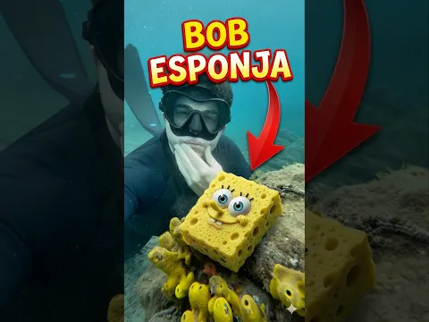Así es BOB ESPONJA en la vida REAL 😱 #playa #animales #peces #oceano