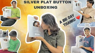 Finally Silver Play Button Aa Gaya 🥳❤️ || A Big Day || #silverplaybutton #unboxing #myfirstvlog