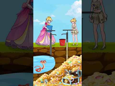 Rich Peach vs Poor Peach – The Ultimate Treasure Battle!