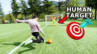 ❌🎯 HUMAN TARGET CHALLENGE #football #soccer #challenge
