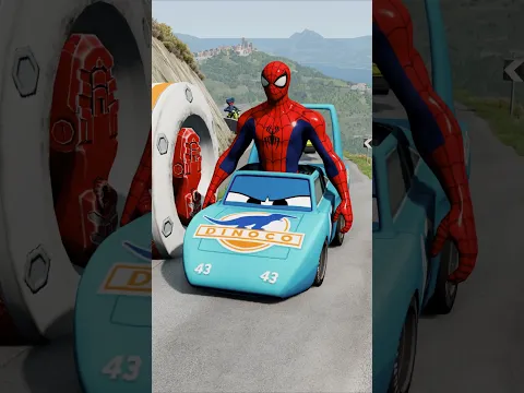 Crazy Cars and Motorcycles VS Bollard Foot Iron Man Smash Crush in BeamNG.drive