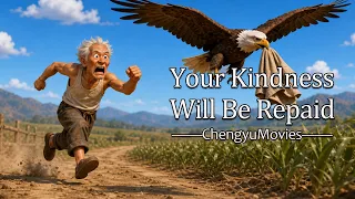Farmer saved an eagle, and the eagle repaid his kindness#storytime #Stories #aistory #ChengyuMovies