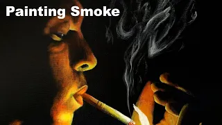 How to Paint a Portrait & Smoke - Acrylic Painting Real Time Paint Along Tutorial