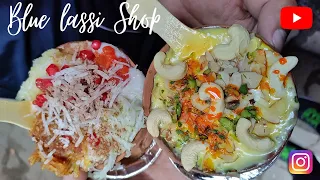 95 Yrs old Varanasi famous Kesar & Mixed Fruit at Blue Lassi Shop named by Korean Girl | Street Food