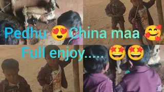 pedhu 😍||chinni maa 🥰||full enjoy... 🤩🤩||#villagelifestyle #shortvideo #villagevlog #viralvideo