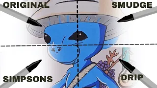 DRAWING Smurf cat meme in 4 different styles!