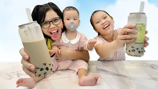Gia Đình Nhà Susi - Bố Mua TRÀ SỮA LON siêu hót siêu ngonnn