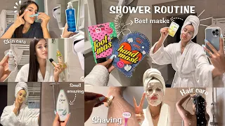 SHOWER ROUTINE🧖🏻‍♀️:ضربت تحمحيمة دايزها الكلام🧼🛀روتيني للعناية بالبشرة و الشعر خطوة بخطوة🥰❤️٠