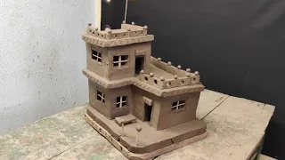 Making and design a small clay house 🏠 || mud house || #mudhouse #niroyadavartcraft