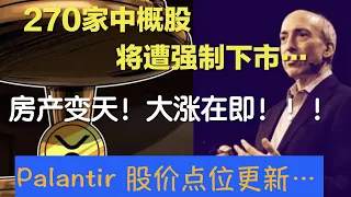 ⚠️  SEC主席：270家中概股将遭强制下市...房产变天! 大涨在即！！！Palantir   股价点位更新...