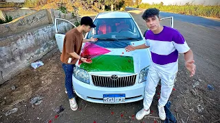رسمنا علم 🇵🇸علي العربيه 🥹🥰