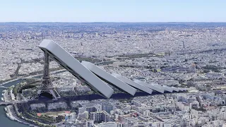 The Eiffel Tower Destroyed By Huge Domino Effect V11