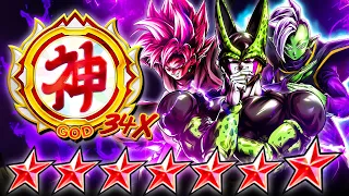 (Dragon Ball Legends) NEARLY 50 FULL FIGHTS FOR GOD RANK GRIND #34 FEATURING TRANSFORMING CELL!