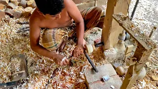 Fastest Boy Making Wooden Toy Bowl | Wood Carving Art