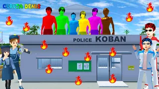 Yuta Polisi Lawan Raksasa Titan Rainbow 🌈 kota Terbakar | Sakura School Simulator