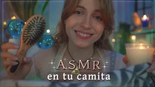 ASMR en TU CAMITA 💙 Tu amiga te prepara y ayuda a dormir 🌙【Atención Personal RP】