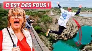 Une MAMIE RÉAGIT à des SAUTS de 27m | CLIFF DIVING