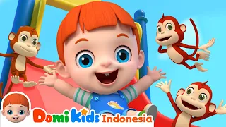 Lima Monyet Kecil | Five Little Monkeys | Lagu Binatang | Lagu Anak Bahasa Indonesia | Domi Kids