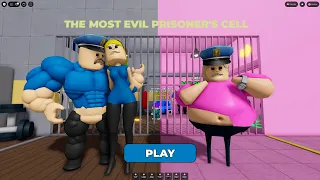 MUSCLE POLICE & WOMAN PRISON RUN! Obby roblox Gameplay Walkthrough No Death 4K