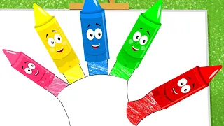 Crayons Finger Family, Learn Colors and Nursery Rhymes for Babies
