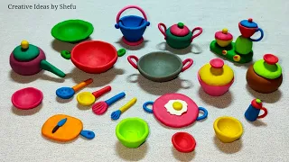 DIY how to make handmade miniature kitchen tools with polymer clay