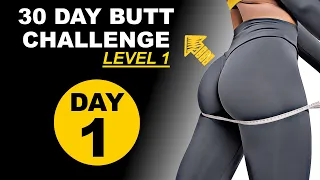 30 DAY challenge BUTT Day 1  - Level 1 🟡 Home workout #p4p #30daychallenge
