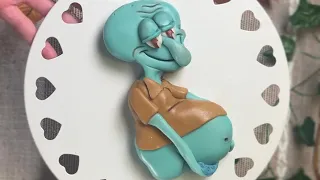 PREGNANT SQUIDWARD CAKE (I don’t remember this SpongeBob episode 😭😭)