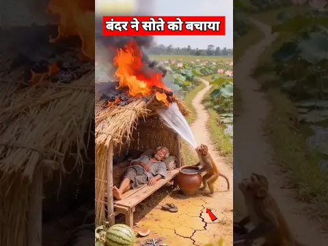 बंदर जी ने सोते को बचाया 🤚 | #shorts