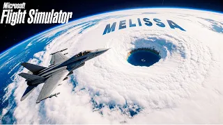 Entrei no Furacão Melissa em TEMPO REAL no Flight Simulator