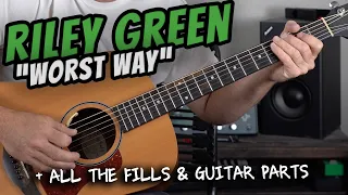 Riley Green "WORST WAY" Guitar Lesson + All the Parts and Fills!