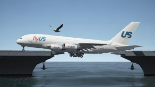 Giant Airplane "Overrun & Stuck" Landing in the Middle of Ships | GTA 5