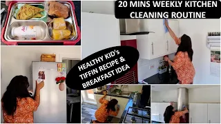 Weekly Kitchen Cleaning Routine | Kid's School Lunch Box & Protein Packed Breakfast Recipe