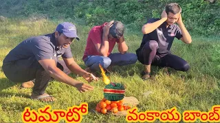 వంకాయ బాంబ్ vs టమాటో experiment || ఏమవుతుందో చూద్దాం రండి #experiment  ‎@MR. INDIAN HACKER 
