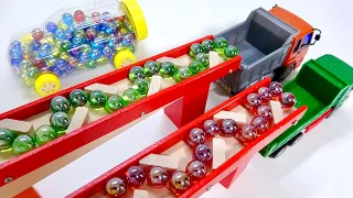 Marble Run ASMR ☆10 HABA Double Rattling Slope, Dump Truck & Skeleton Car