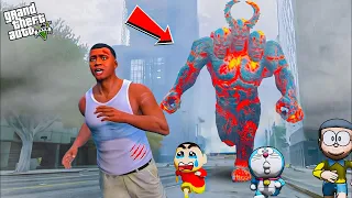 GTA 5 : Franklin & Shinchan Saved Los Santos From Lava God😱 Full Fun #bommalu #gta5telugu #gta5