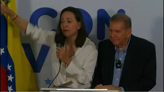 Maria Corina machado en vivo muestra las pruebas del fraude de maduro en Venezuela