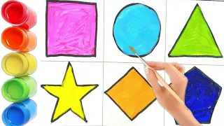 Basic Shapes Drawing, Painting & Coloring For Kids, Toddlers | How To Draw Basic Shapes For Kids