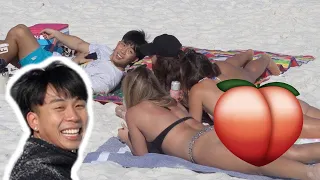 Sleeping On Girl’s Beach Towels