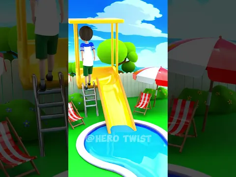 Bro's Trying Water Slide 😂 #animatedshort #funnyanimation  #shorts #animation  #blenderanimation