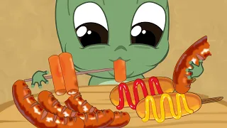 #kvakaanimation #먹방  Super yummy corndogs and sausage mukbang animation by  Kvaka 🐸